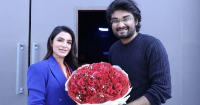 Owner of Kamala Cinemas met actress Samantha Owner of Kamala Cinemas met actress Samantha
